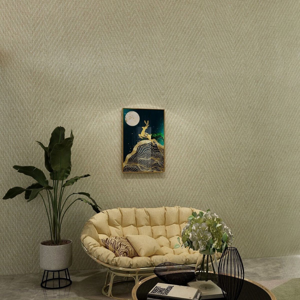 Nova Walls 713402-1 fabric-backed wallcovering room scene