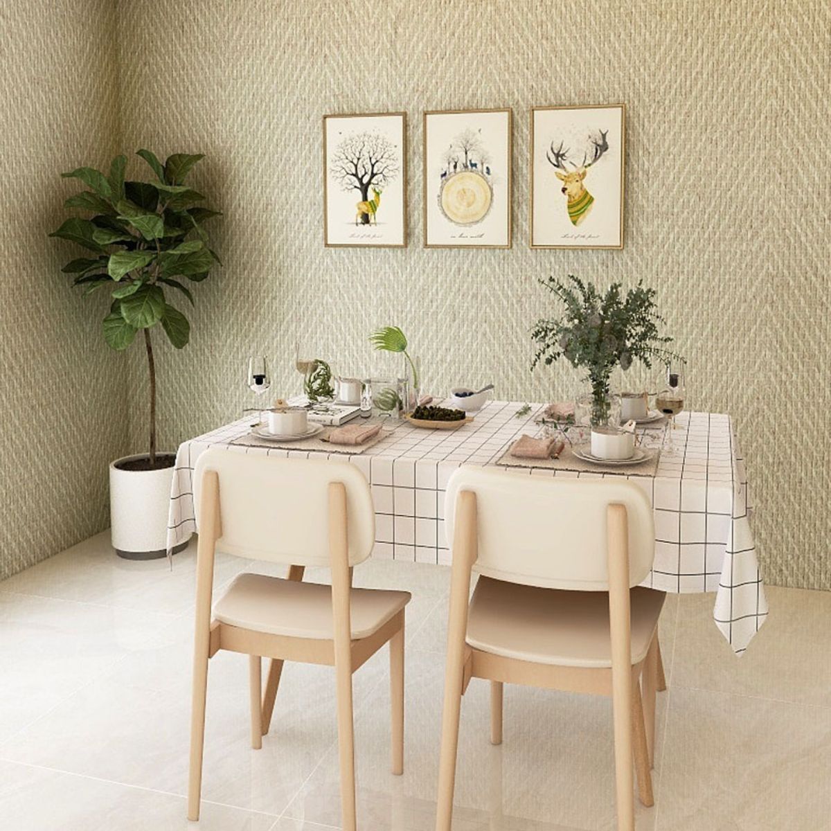 Nova Walls 713402-2 fabric-backed wallcovering room scene