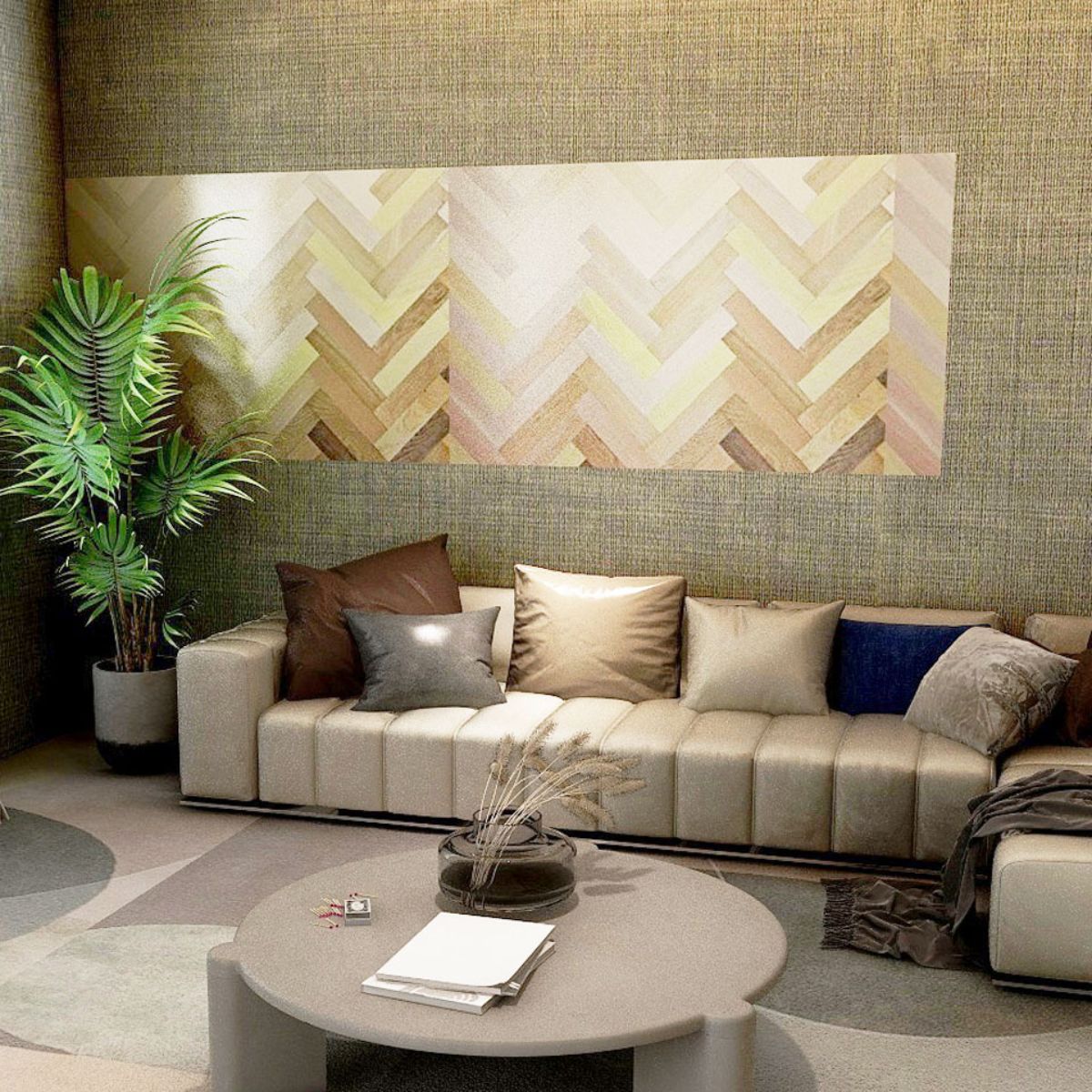 Nova Walls 713403-3 fabric-backed wallcovering room scene