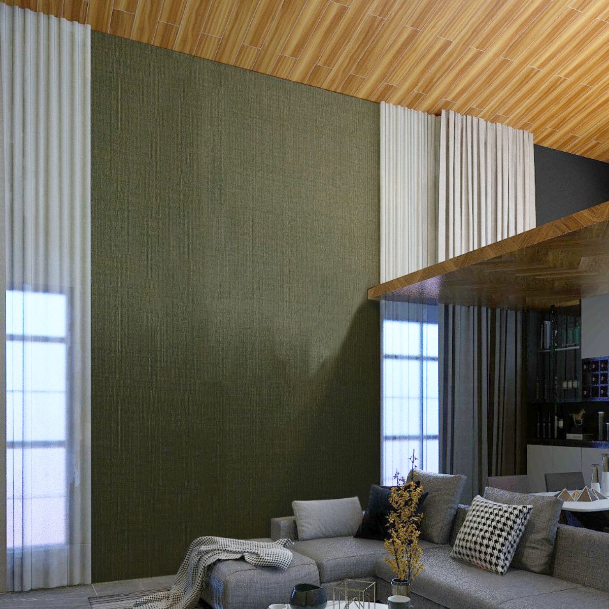 Nova Walls 713403-5 fabric-backed wallcovering room scene