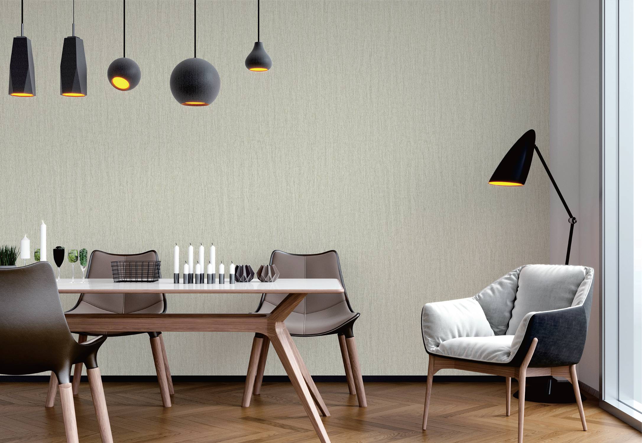 Zen Walls 77002-2 fabric-backed wallcovering room scene